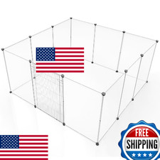 BRIAN  DANY Dog Playpen Portable Small Animals Indoor Transparent Plastic Panel