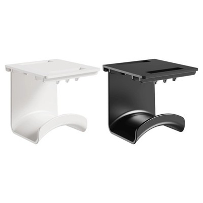 Headphone Stand Adhensive Plastic Wall Mount Hanger Under Desk Headset Rack