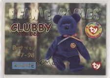 1998 Ty Beanie Babies Series 1 Birthday or Rookie Chase Red Clubby the Bear 0y59