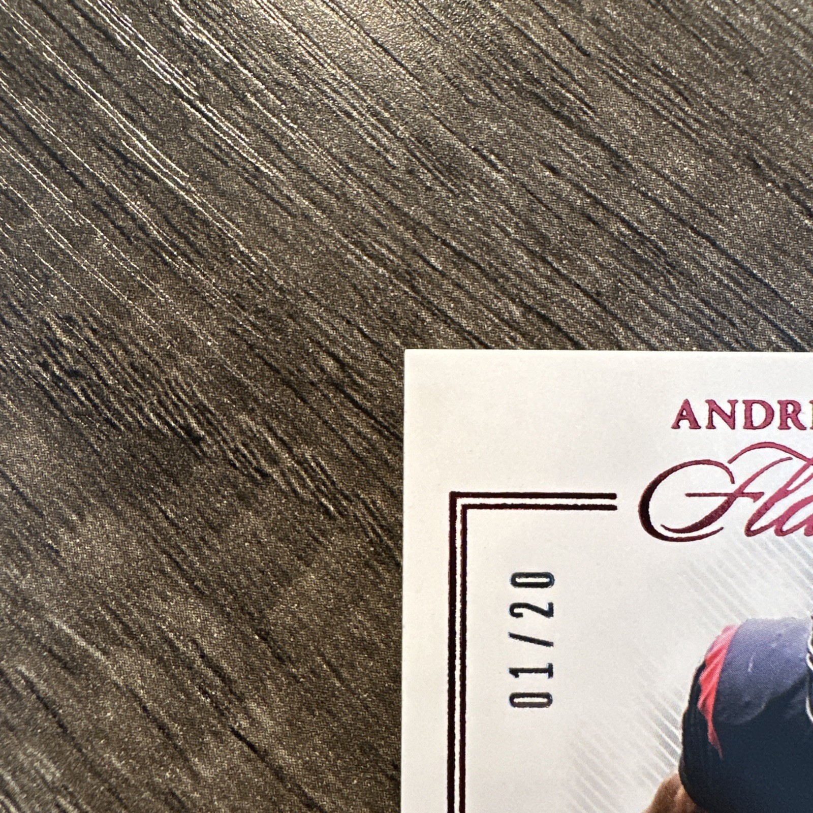 Andre Johnson 2025 Panini Flawless Dual Patch Auto Ruby 01/20 Texans Game-Used view 4