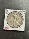 1917 S Obverse Walking Liberty Half Dollar VG Very Good Better Date Coin (18285)