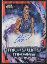 2023-24 Topps Chrome Cosmic Gordon Hayward Orange Galactic Refractor Auto #/25