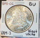 * 1891 CC * BU MS++ BLAZING WHITE  RARE VAM-3 SPITTING EAGLE MORGAN DOLLAR ☆☆