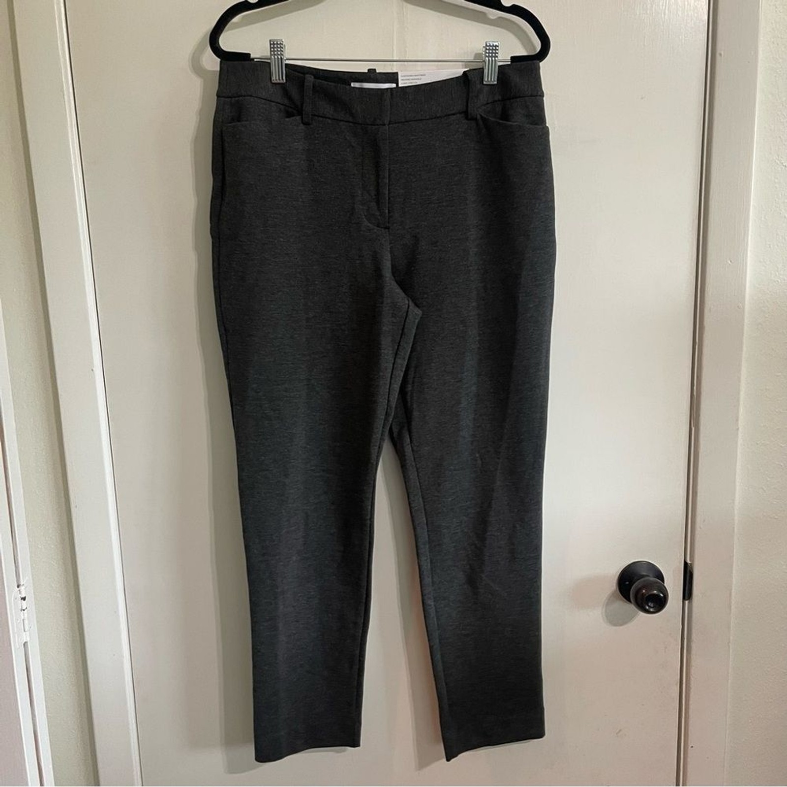 Liz Claiborne Emma Charcoal Gray Ankle Length Mid Rise Zip-Up Pants NWT Size 6