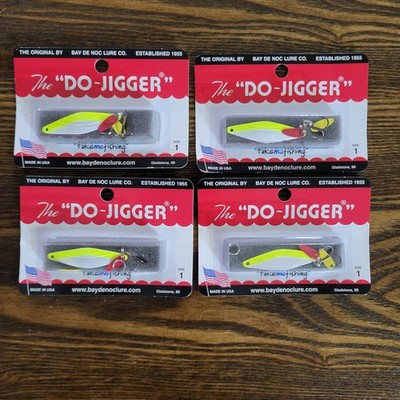 BAY DE NOC (4-SET) THE DO-JIGGER Green & Silver Flake Size #1 Fishing Lures