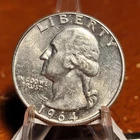 1964 D Washington Quarter BU Slider 90% Silver 25c US Coin
