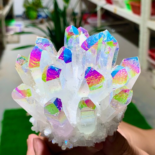 353G Angel Aura Quartz TitaniumBismuth Siliconcluster Rainbow Crystals StoneAB - Picture 6 of 19