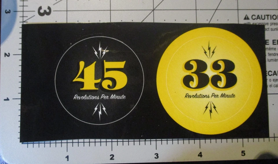 THIRD MAN RECORDS Black Yellow Sticker 45 33 RPM Set New Stripes Jack White