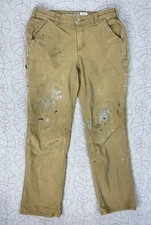 Carhartt Rugged Flex Loose Fit Canvas Work Pant / Women  s 8 / PAINT STAINS