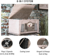 Crosley CR7015A-GY Medley 3-Speed Record Player Entertainment Center - Gray