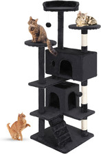  54" Cat Tree Tower  Dark Gray  Multi-Level Indoor Activity