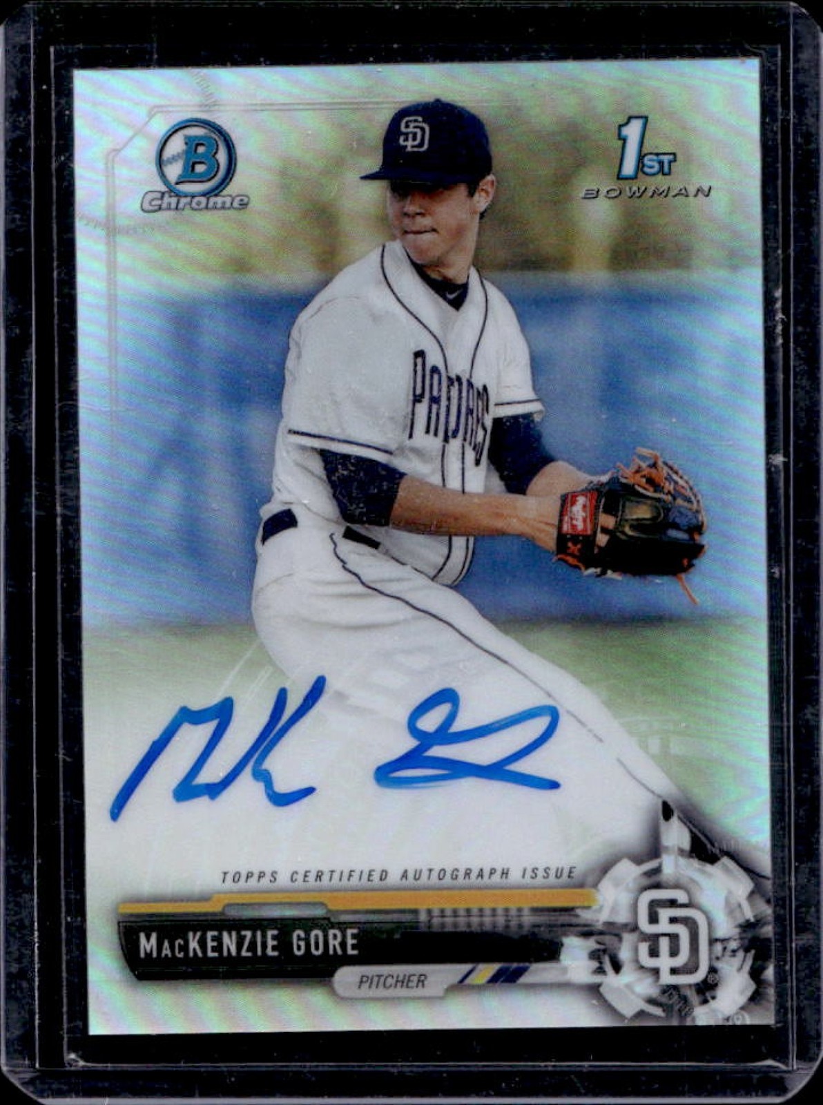 2017 Bowman Draft MacKenzie Gore Chrome Auto Refractor 1st #/499 Padres