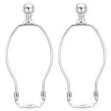 2 Set 7 Inch Lamp Harp Kit with Finial Lamp Shade Bracket Holder Chrome