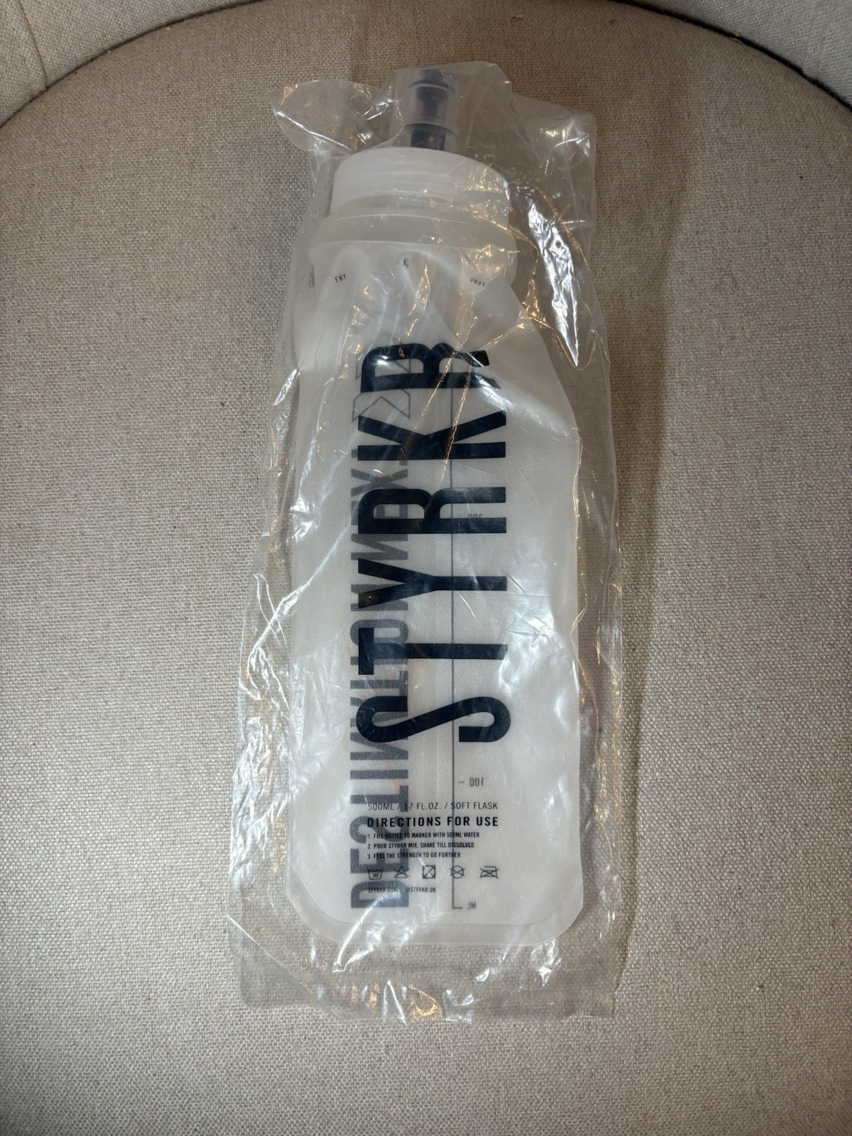 STYRKR Soft Water Bottle Running Flask White Pouch Hydration