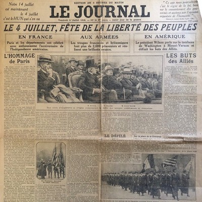 WW1 NEWSPAPER Daily 07/05/1918 # July 4 #US Independence Parade Speeches