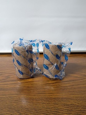 Two Pack Medline 4'' X 5 Yd (4 inch x 5 yard) Elastic Bandages Self-adhere