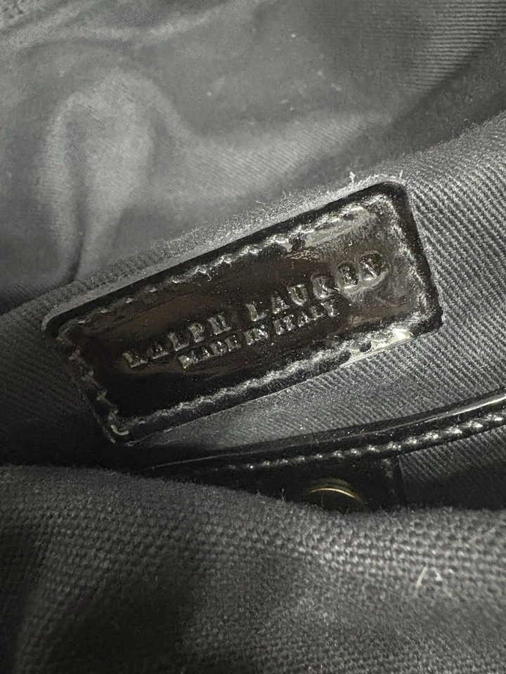 Ralph Lauren черный и белый наплечная сумка рюкзак с золотой пряжкой детализация - Изображение 3 из 4