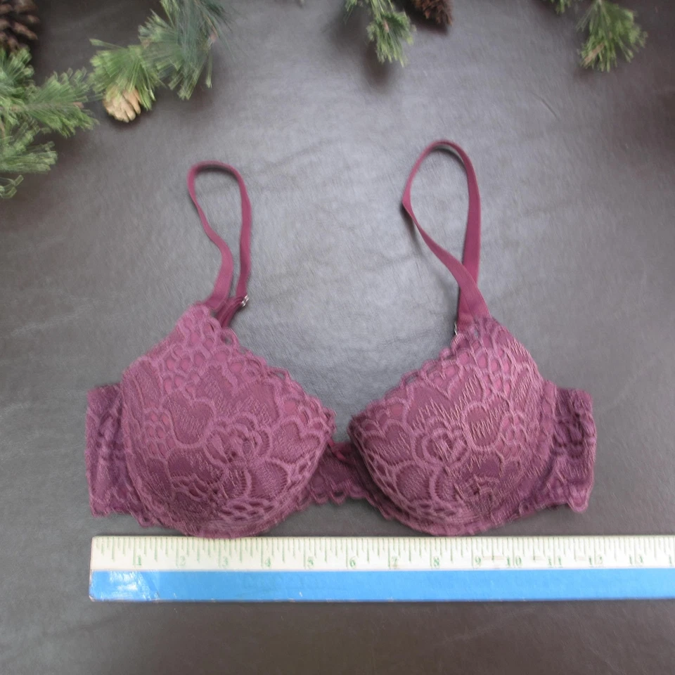 Aerie Bra Womens 32D Purple Lace Underwire Padded Adjustable Straps 2901470532 - Image 2 of 4