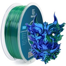 Geeetech 3D Printer Silk PLA Dual Color Filament, 1kg Blue-green 