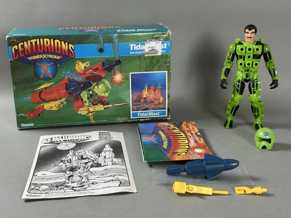 Caja y accesorios Kenner Centurions Tidal Blast 1986 de colección + figura Max Ray Foto 2 de 4