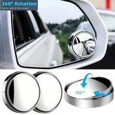 Rear View Mirror Blind Spot Mirrors Round HD Glass Convex 360° Side 2PCS