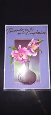 Pensando en ti en tu Cumpleaños Pop Up Birthday Card Floral Purple Spanish