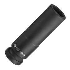 12-Point Deep Impact Socket 1/2 Inch Drive 15mm Spindle Axle Nut Impact Socket