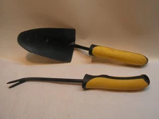 Vintage Spade Serrated Edge & Weed Puller Garden Hand Tools Both 12 3/4" NICE!