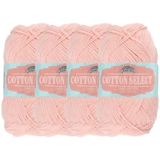 JubileeYarn Cotton Select Yarn - 50g/Skein Sport Weight - Peach - 4 Skeins