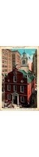 Wakefield MA Postal Card 1951: Boston View & Old State House Cover Note