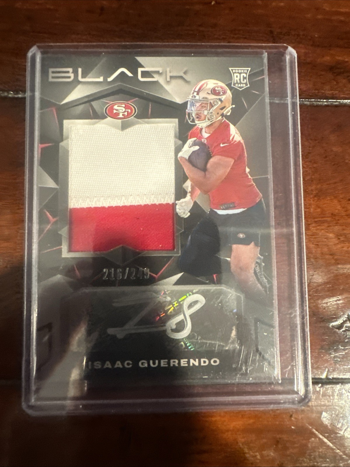 2024 Panini Black - Rookie Patch Autograph Isaac Guerendo #216 /249 (AU, RC)