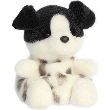 Aurora World Plush - Adorable Palm Pals - SNORKELS BLACK  WHITE DOG 5 inch 