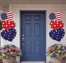 2 Pcs 4Th of July Heart Yard Signs Decorations Outdoor Patriotic Garden Stake 25