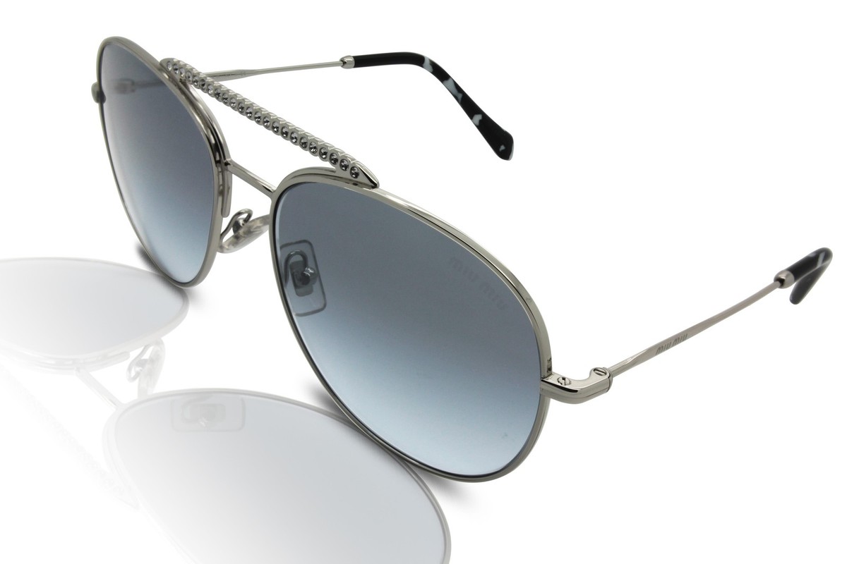 MIU MIU 53vs Sunglasses 1bc169 Silver 100 Authentic for sale  display picture 1