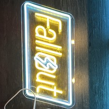 Fallout LED Light Up Sign, Clear Plastic, White Light, USB Powered