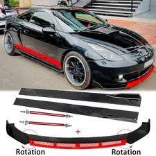 For Toyota Celica Front Bumper Splitter Spoiler Lip + Side Skirts & Strut Rods