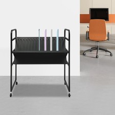 16-position Laptop And Tablet Open Charging Station, Rolling Mobile Storage Cart