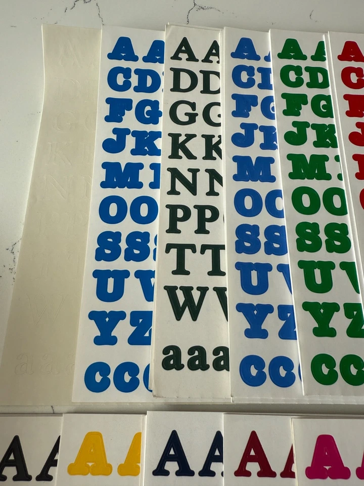 Hojas de pegatinas Creative Memories ABC/123 12x12" ~ Colores varios ~ 3/4" tú eliges Foto 2 de 4