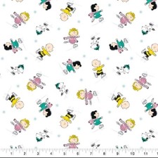 LINED WINDOW VALANCE CURTAIN 42 X 15 SNOOPY CHARLIE BROWN ICE SKATING