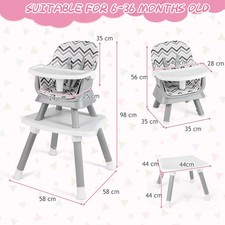 Image of 6/8/16-in-1 Convertible Baby High Chair, BPA-Free with Safety Harness