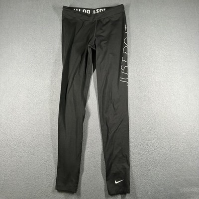 Nike Pro Combat Dri Fit Black Womens XS Athletic Leggings Just Do It