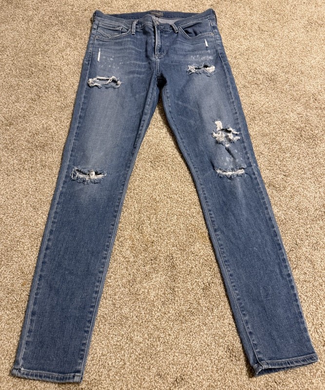 AGOLDE Sophie Mid-Rise Skinny Distressed  Jeans / Size 29