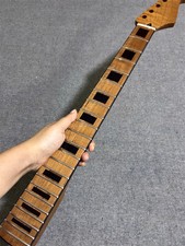 22fret satin Roasted flame maple electric guitar neck part block inlay DIY