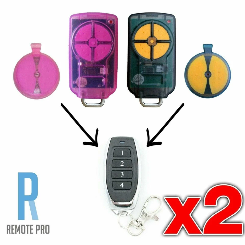 2 x ATA PTX5 PTX-5 v1 TrioCode/Tricode GDO Gate/Garage Door Remote Control