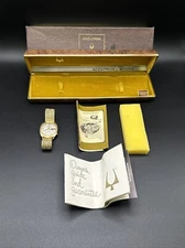 1973 Bulova Accutron Timepiece Series 218 14k Gld Housing w  Original Box