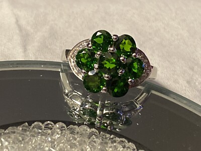 4,10ct. Russion Diopsid & Topas Ring Größe T/U