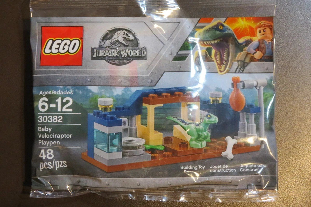Lego JURASSIC WORLD 30382 Baby Velociraptor Playpen Dinosaur NEW Polybag
