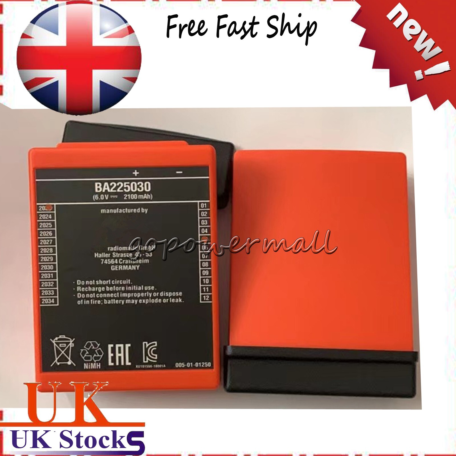 BA225030 6V 2100mAh Ni-Mh Battery for HBC Remote Control Crane FUB 05AA Battery