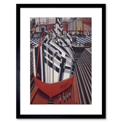 Wadsworth Dazzle-Ships Liverpool Drydock' Framed Art Print 9x7 Inch