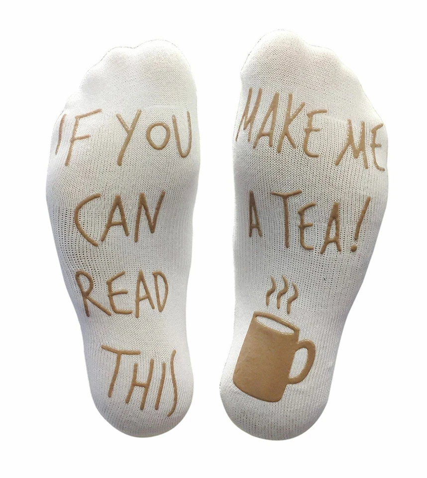 Vinsani 'If You Can Read This Make Me A Tea!' Funny Socks for Tea Lovers